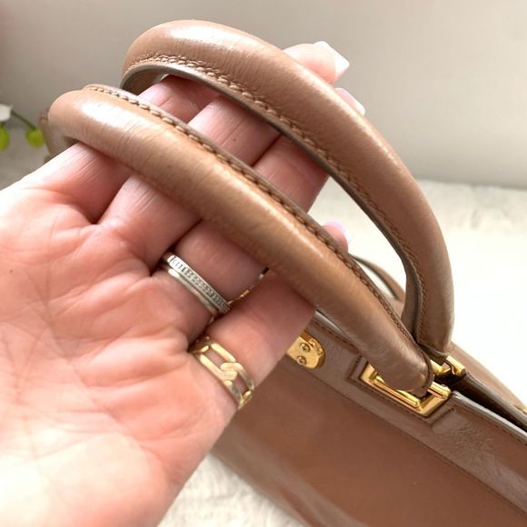Authentic Prada Calf Leather Satchel Tan Medium - Picture 7 of 12